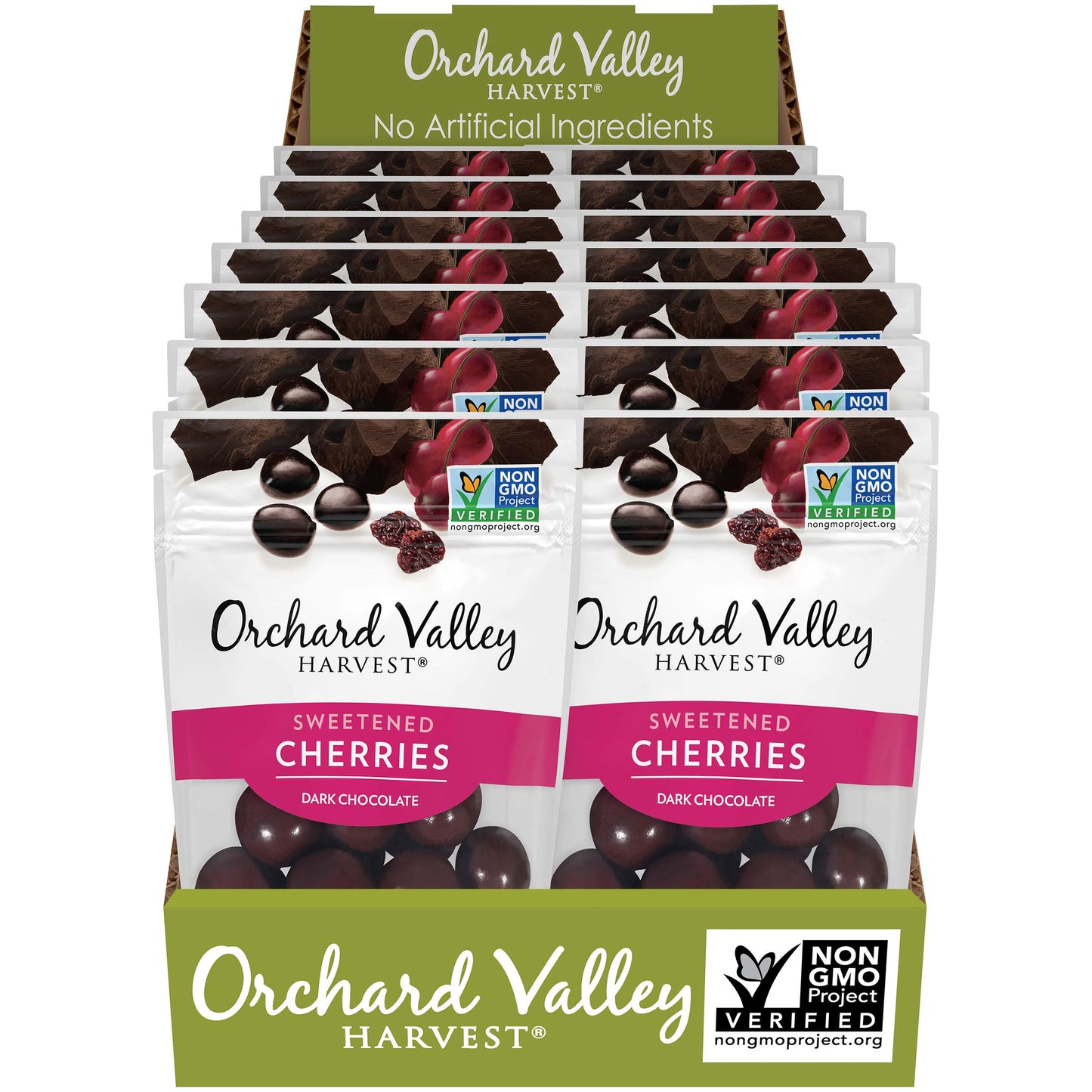 Orchard Valley Harvest Dark Chocolate Covered Cherries, 1.9 Ounce Bags (Pack Of 14), Gluten Free, Non-Gmo, No Artificial Ingredi