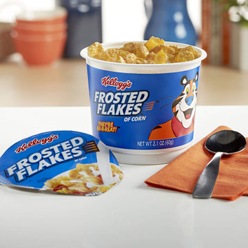 Kellogg'S Frosted Flakes, Breakfast Cereal In A Cup, Fat-Free, Bulk Size, 12 Count (Pack Of 2, 12.6 Oz Trays)