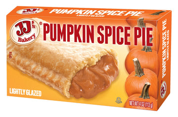 JJs Bakery Pumpkin Spice Pie Snack Pies, Individual Dessert, Fresh-Baked, Nut-Free, Kosher Parve, 4 Oz Each (Pack of 12)