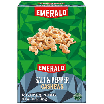 Emerald Nuts, Salt And Pepper Cashews, 15 Oz (Pack Of 2)