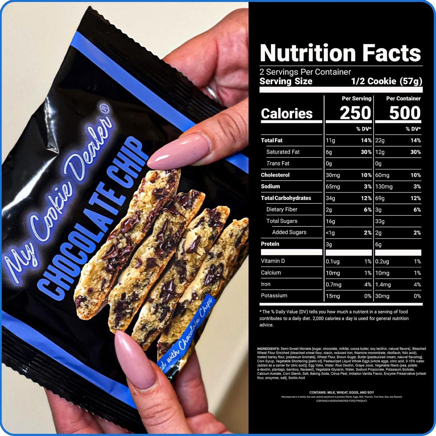 My Cookie Dealer Soft Baked Cookies, Chocolate Chip, Individually Wrapped, 3 Pack, 4oz