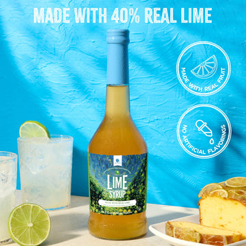 Gourmanity Lime Syrup, 2 Ingredients Only, Zingy, Citrus-Infused Syrup, Ideal For Flavoring Snow Cones, Italian Soda, Cocktails