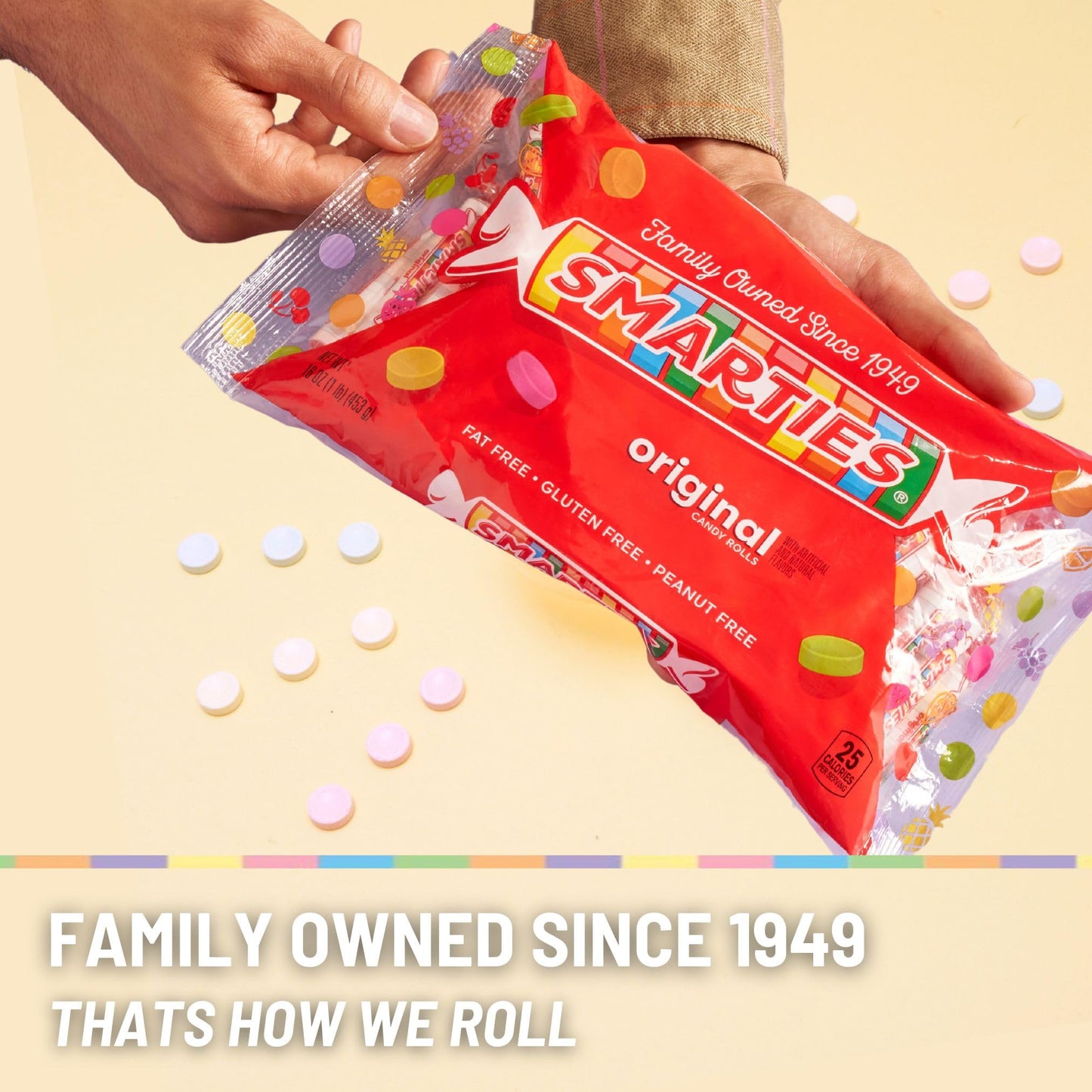 Smarties Double Lollies Individually Wrapped Gluten Free Peanut Fat Free Grape Strawberry Orange Lemon Flavors Perfect For Birthdays & Halloween Parties Made By Us Candy Company Since 1949-9 Oz Bag