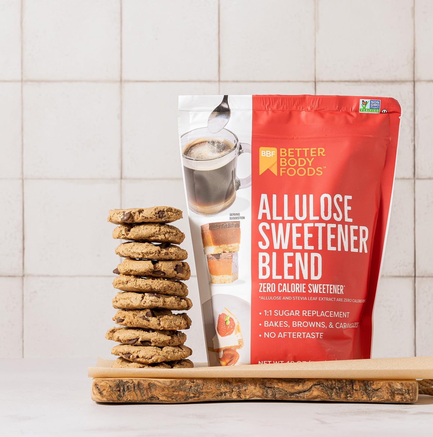 BetterBody Foods Allulose Sweetener - Zero Calorie, Non-GMO, Gluten-Free, 3 LB Bag, 1:1 Sugar Replacement for Baking and Caramelizing