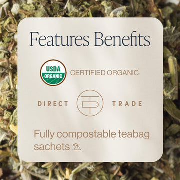 Rishi Tea Lavender Mint Herbal Tea - Organic, Caffeine Free - 15 Sachet Bags - Calming Lavender with Peppermint & Sage