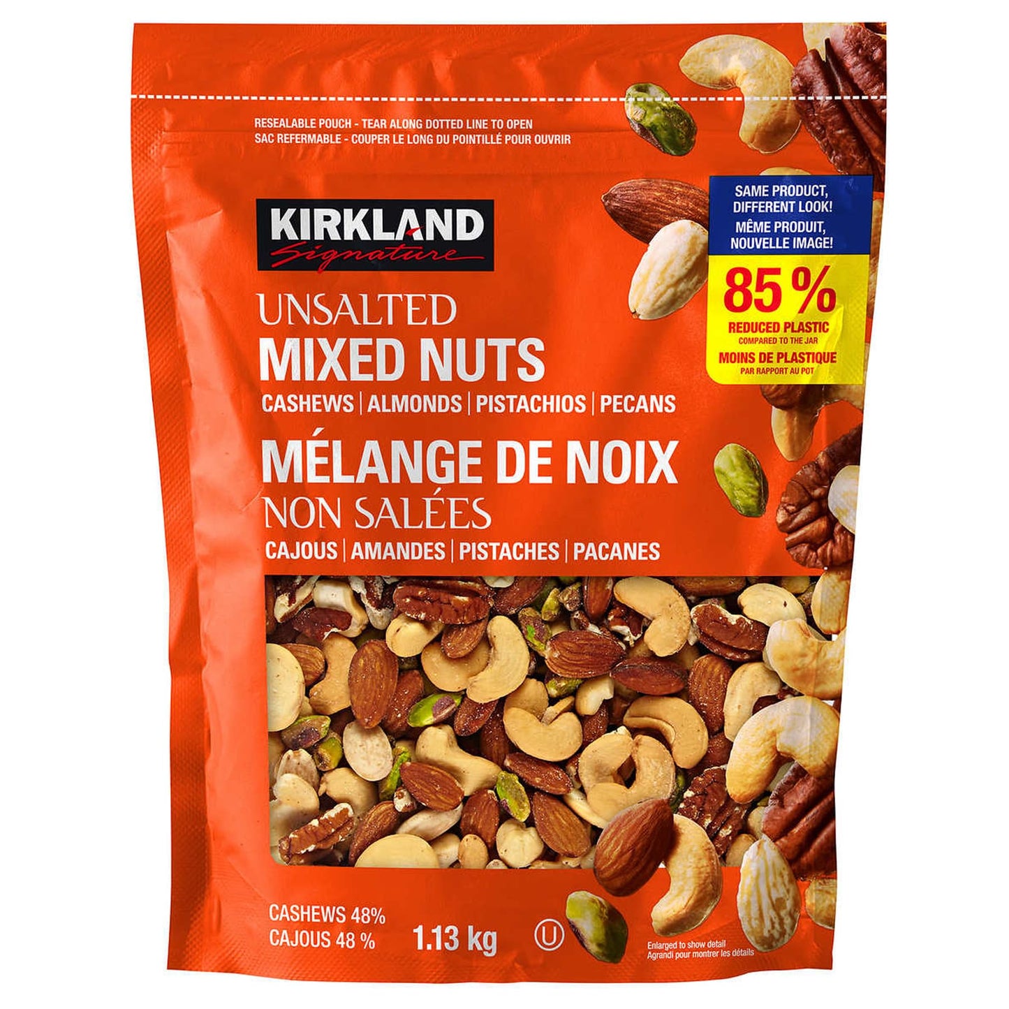 Kirkland Signature Unsalted Mixed Nuts, 40 Oz