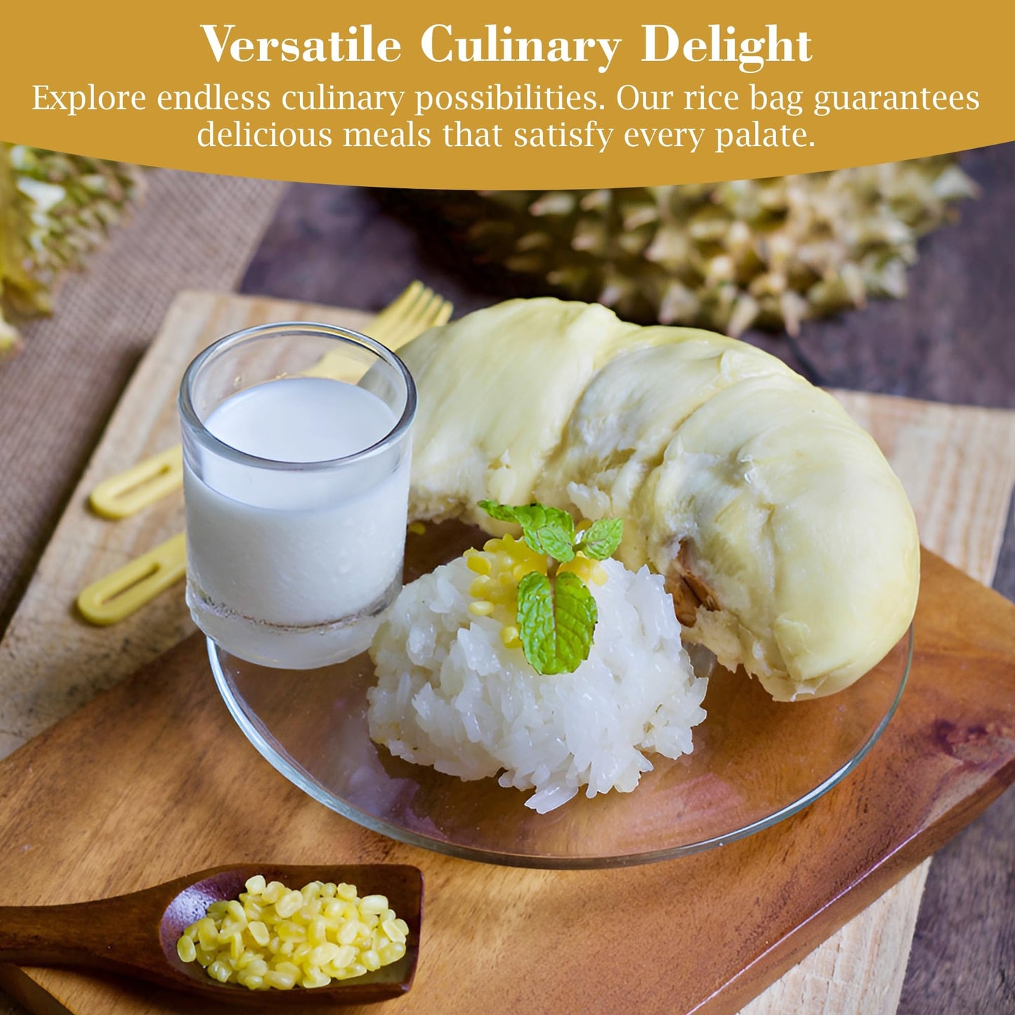 Fusion Select 10Lb Sanpatong Thai Sticky Rice - Authentic Glutinous Khao Niao Sweet Rice From Thailand - Uncooked Bulk Rice Bag For Making Dessert, Roasted Pork Dishes, Asian Food - Zero Gmo Or Gluten