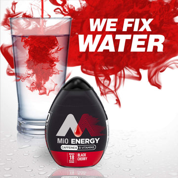 Mio Liquid Water Enhancer, Black Cherry Flavor, 12 Count, 1.62 fl oz, Red