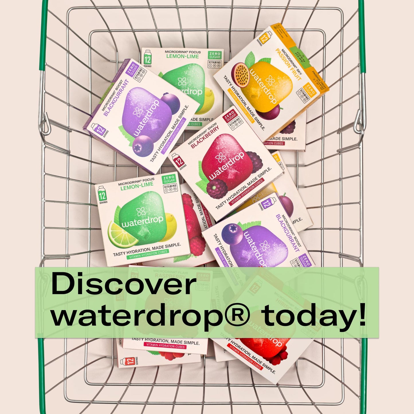 Waterdrop Hydration Cubes, Berry Variety Pack, Vitamin C, E, B1, B6, B8 & B12 & Electrolyte Drops for Still & Sparkling Water, O