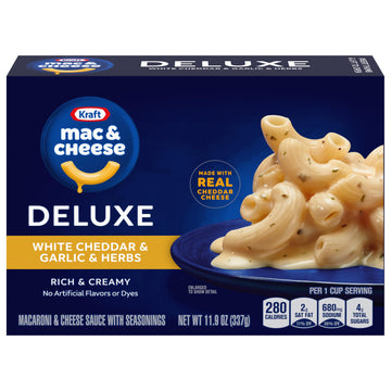 Kraft Deluxe White Cheddar & Garlic & Herbs Macaroni & Cheese Dinner (11.9 Oz Box)