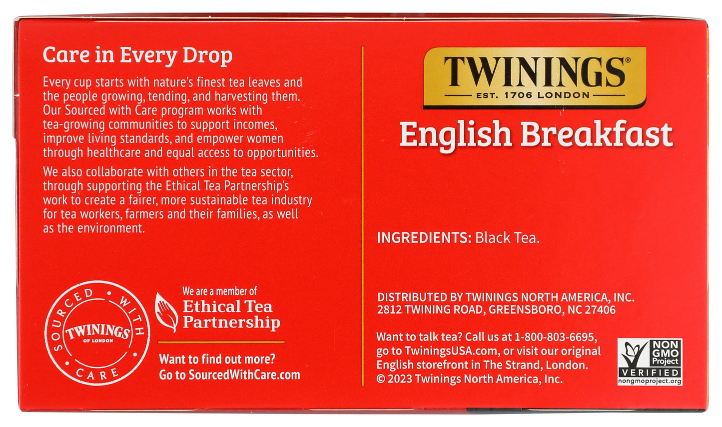 Twinings English Breakfast Tea, Tea Bags, 50 Ct