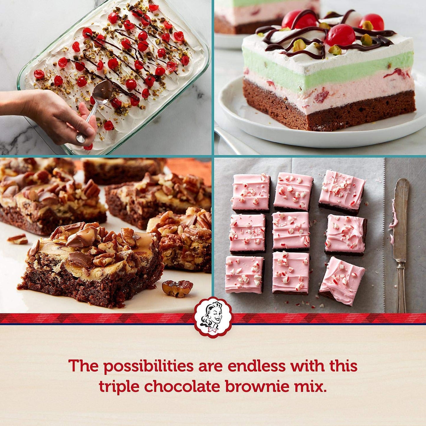 Betty Crocker Triple Chocolate Brownie Mix, 20 oz. each, 4 Pack, Model 980006050