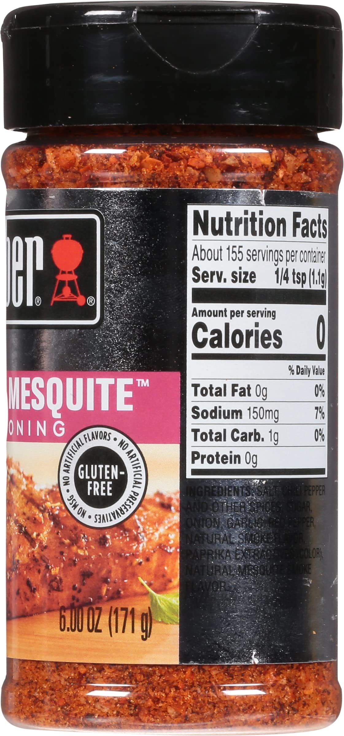 Weber Grill Smokey Mesquite Seasoning, 6 Ounce Shaker (Pack Of 2)