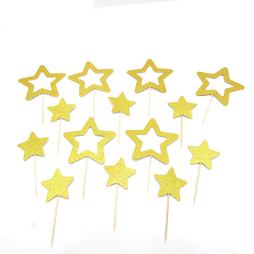 Gold Star Cupcake Toppers Star Cupcake Toppers Twinkle Little Star Decorations Birthday Cupcake Toppers Glitter Star Cake Decora