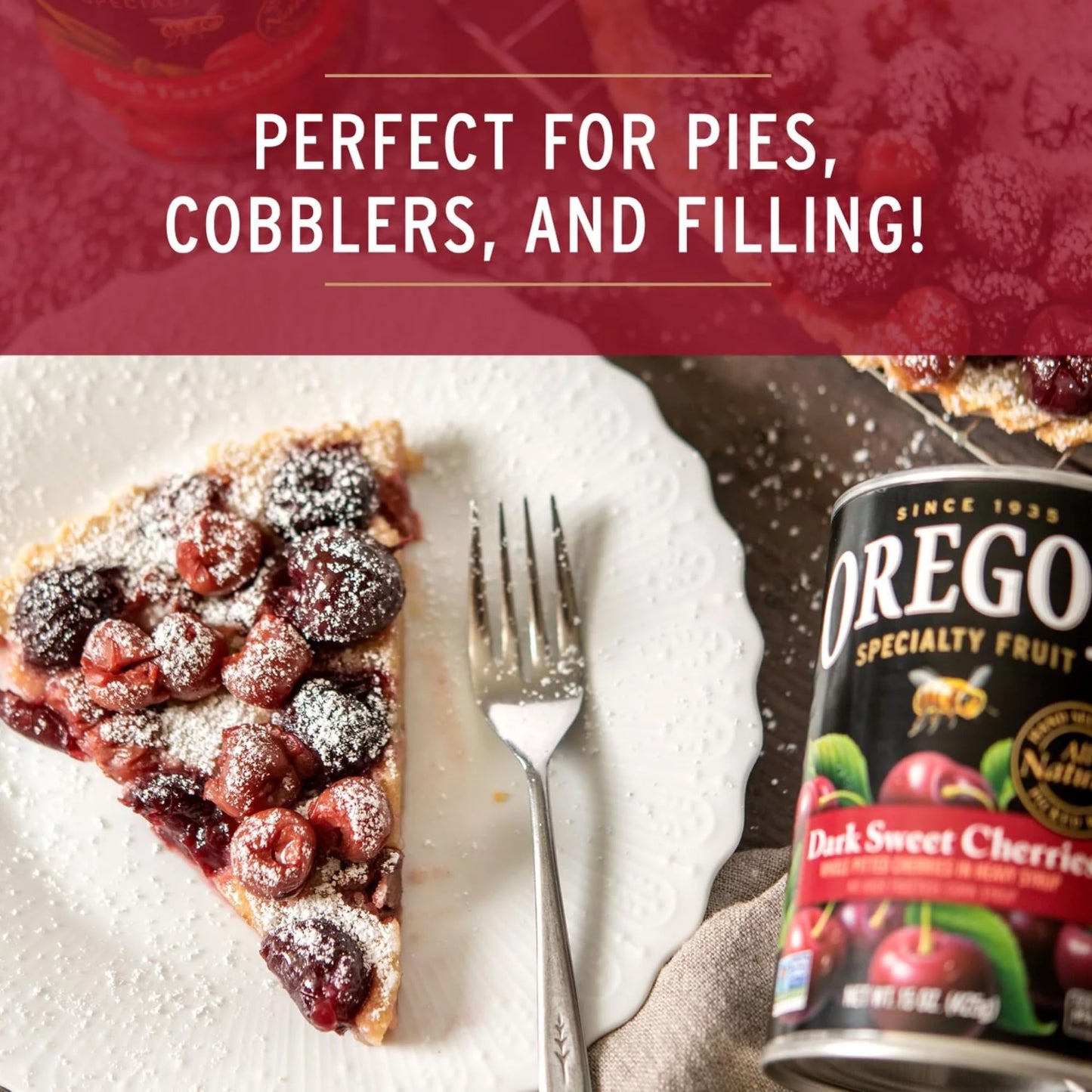 Oregon Specialty Fruit, Dark Sweet Cherries, Pitted, All-Natural,15 Ounce (Pack Of 3)