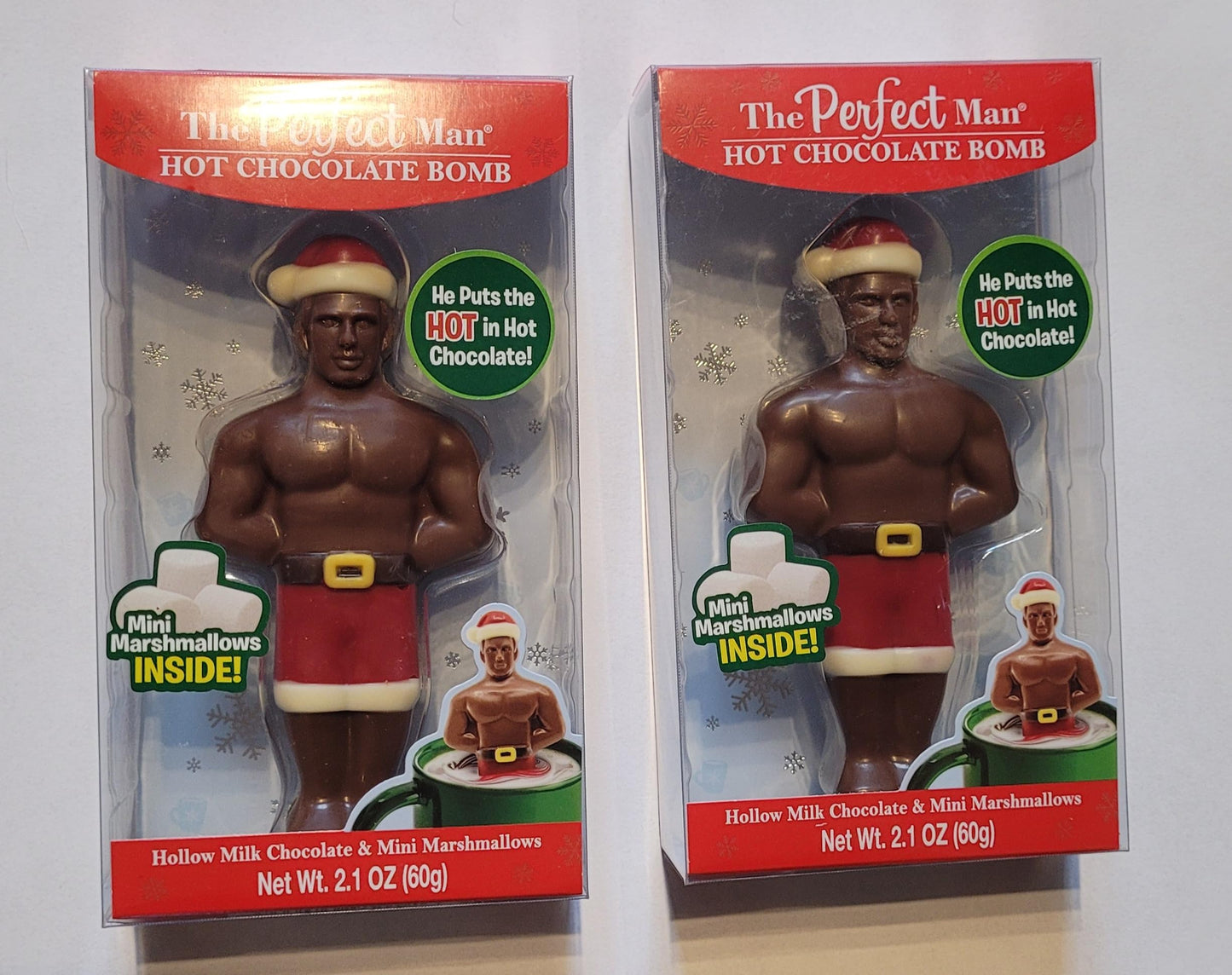 The Perfect Man Hot Chocolate Melting Figure With Marshmallows (2 Pack), Red