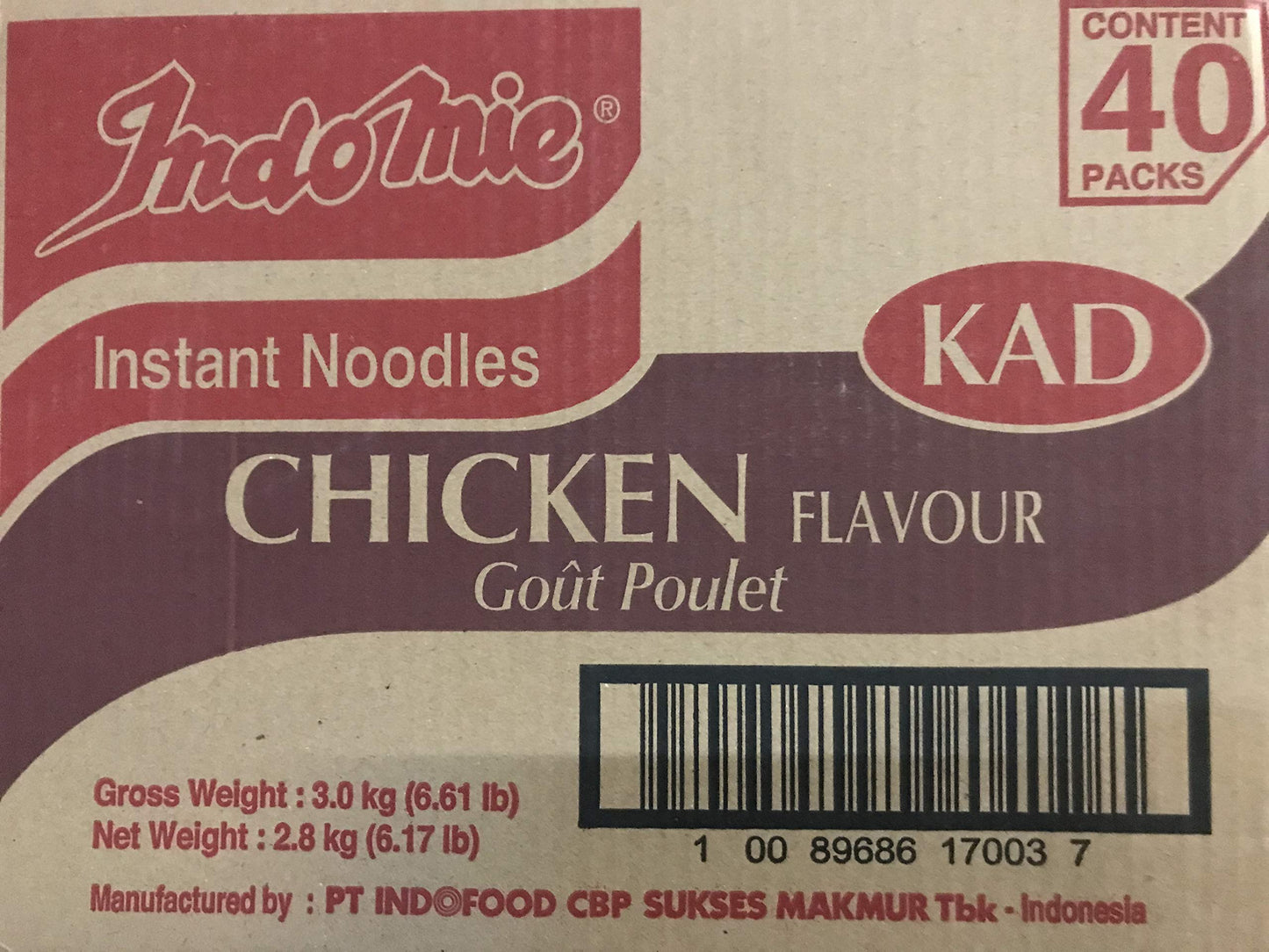Indomie Noodles Chicken Flavor - 40 Pack