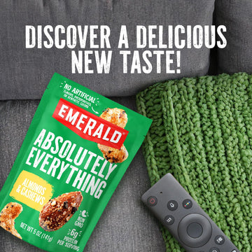 Emerald Nuts Absolutely Everything Almonds & Cashews (1-Pack) | 5Oz Resealable Bag | Kosher Dairy Certified, Non-Gmo, Contains N
