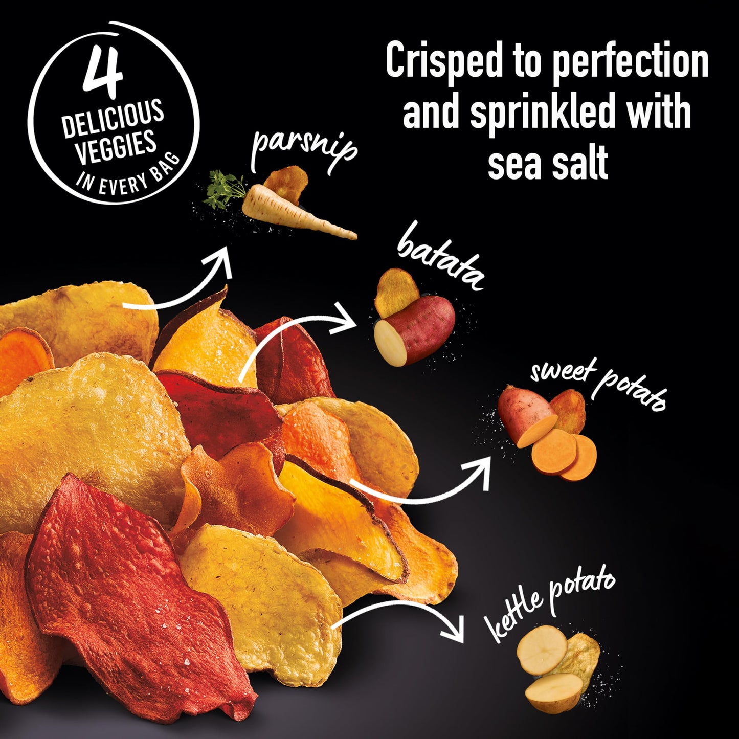 Terra Vegetable Chips, Original with Sea Salt Vegetable Chips, 1.5 oz (Pack of 8)