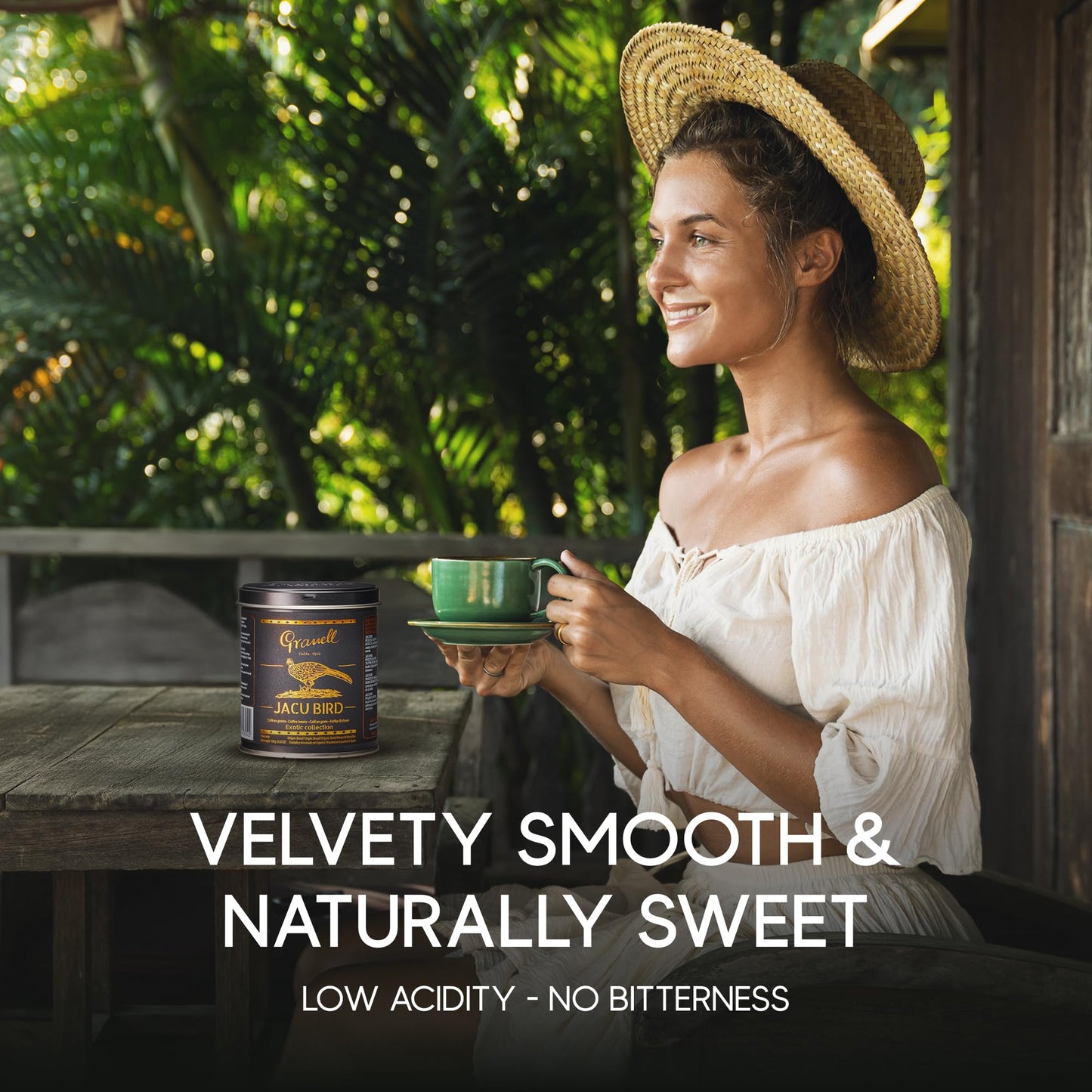 Granell Cafes 1940 Jacu Bird Coffee - Rare Brazilian Whole Bean - Medium Roast - Exotic Low Acid Gourmet