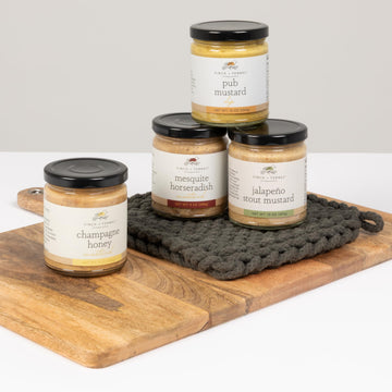 Finch + Fennel Mustard Sampler Pack Gift Box - 4 Pieces - Brown
