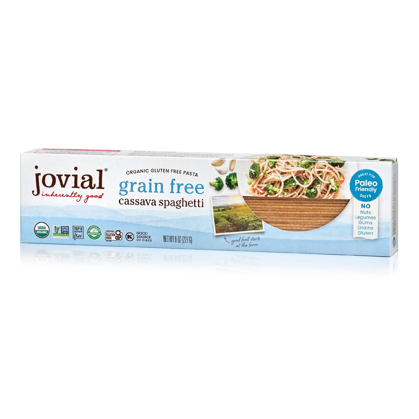 Jovial Grain-Free Cassava Spaghetti - Spaghetti Noodles Cassava Pasta Paleo Pasta Gluten Free Pasta Spaghetti Grain-Free Certified Gluten-Free Usda Certified Organic Non-Gmo - 8 Oz 3 Pack