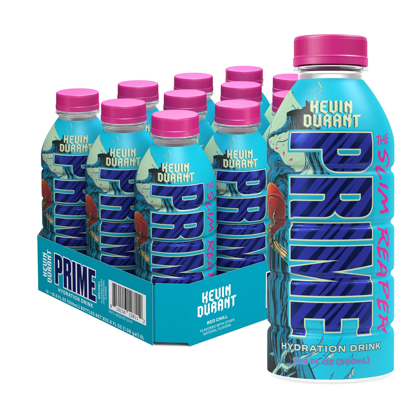 Prime Hydration Kevin Durant Sports Drinks Electrolyte Enhanced For Replenishing Fluids 250Mg Bcaas B Vitamins Antioxidants Low Sugar 16.9 Fl Oz 12 Pack