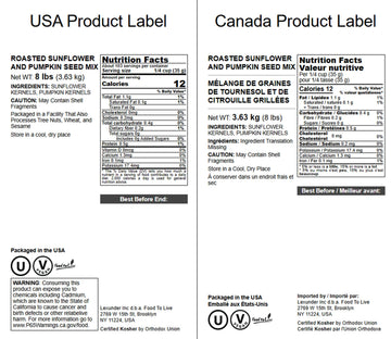 Food to Live Dry Roasted Sunflower & Pumpkin Seed Mix, 8 lb, Vegan, Kosher, No Oil Added, Natural Snack