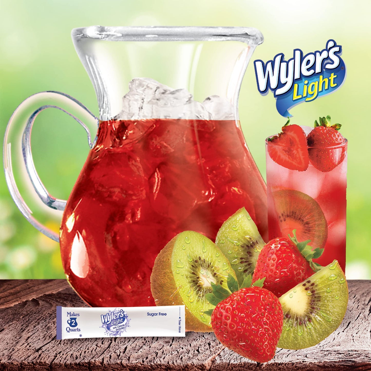 Wylers Light Pitcher Packs Water Drink Mix Kiwi Strawberry 6 Pitcher Packets