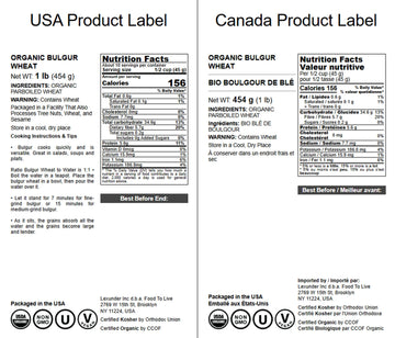 Organic Bulgur Wheat, 1 Pound - Non-Gmo Whole Grain, Parboiled Groats, Kosher Borghul Berries, Bulk Seeds, Coarse, High In Dieta