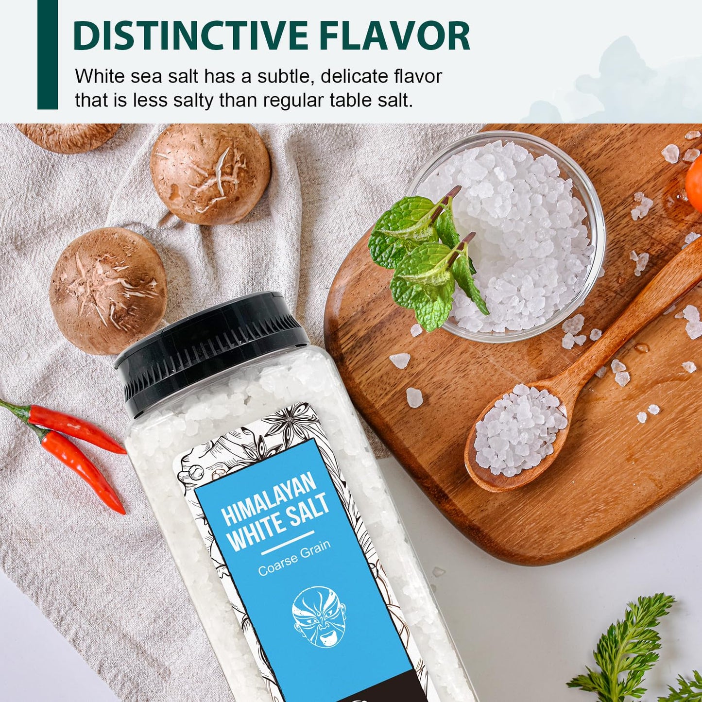 Soeos Sea Salt, Coarse Grain, 39 Oz (2.4 Pound), Non-GMO, Nature Himalayan Kosher Salt, Sea Salt for Grinder Refill (Pack of 1)