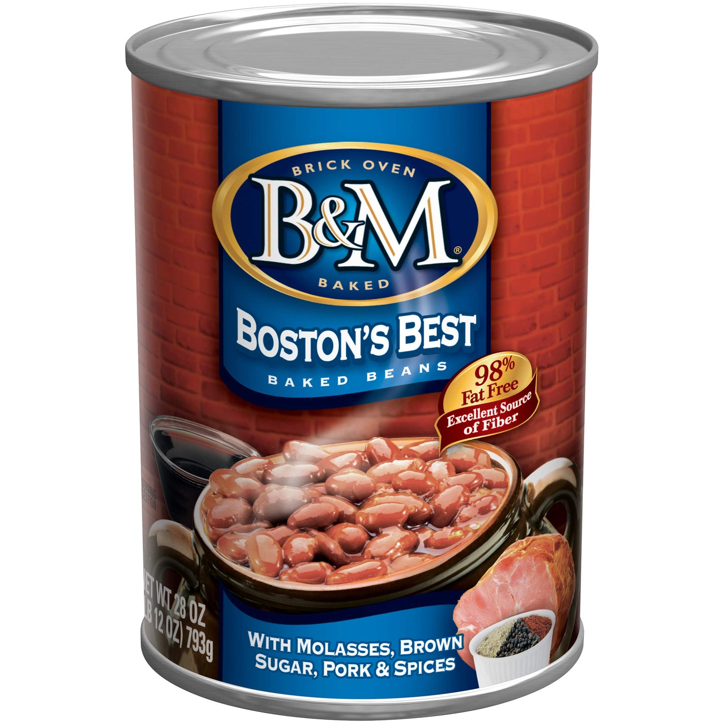 B & M Baked Beans, Bostons Best, 28 Ounce (Pack of 12)