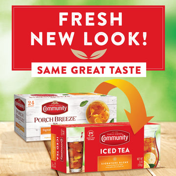 Community Coffee Signature Iced Tea, 288 Family Size Tea Bags, 24 Count Box (Pack Of 12)