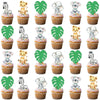 Fenghu 50Pcs Animal Cupcake Toppers For Jungle Safari Wild Birthday Party Decorations Supplies
