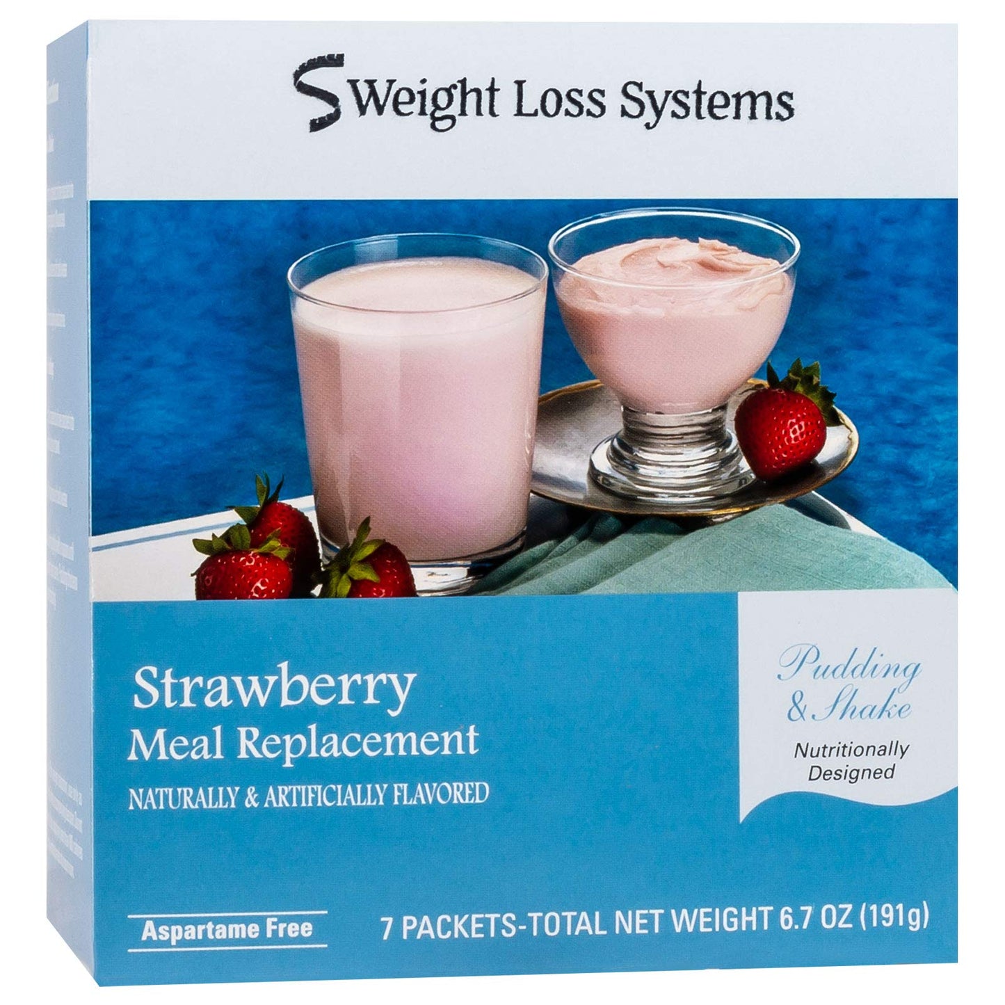 Weight Loss Systems Strawberry Pudding and Shake - Aspartame Free, High Protein, Low Calorie, Low Fat, Low Carb (7/Box)