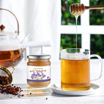 Gourmanity Authentic Lavender Honey From Provence, France, Made By Bees With Nectar From Lavender Flowers, 8.8 oz Jar