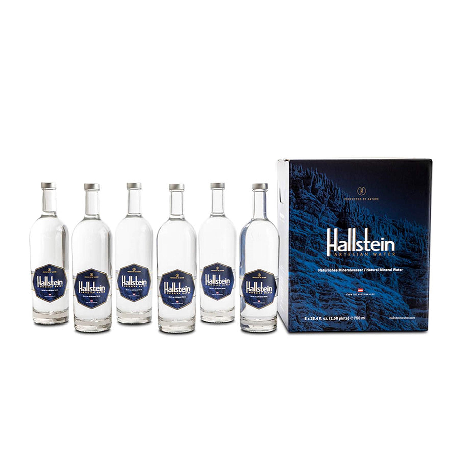 Hallstein Artesian Natural Alkaline Still Water (Non-Sparkling) - 25.4 Fl Oz (6 Glass Bottles)