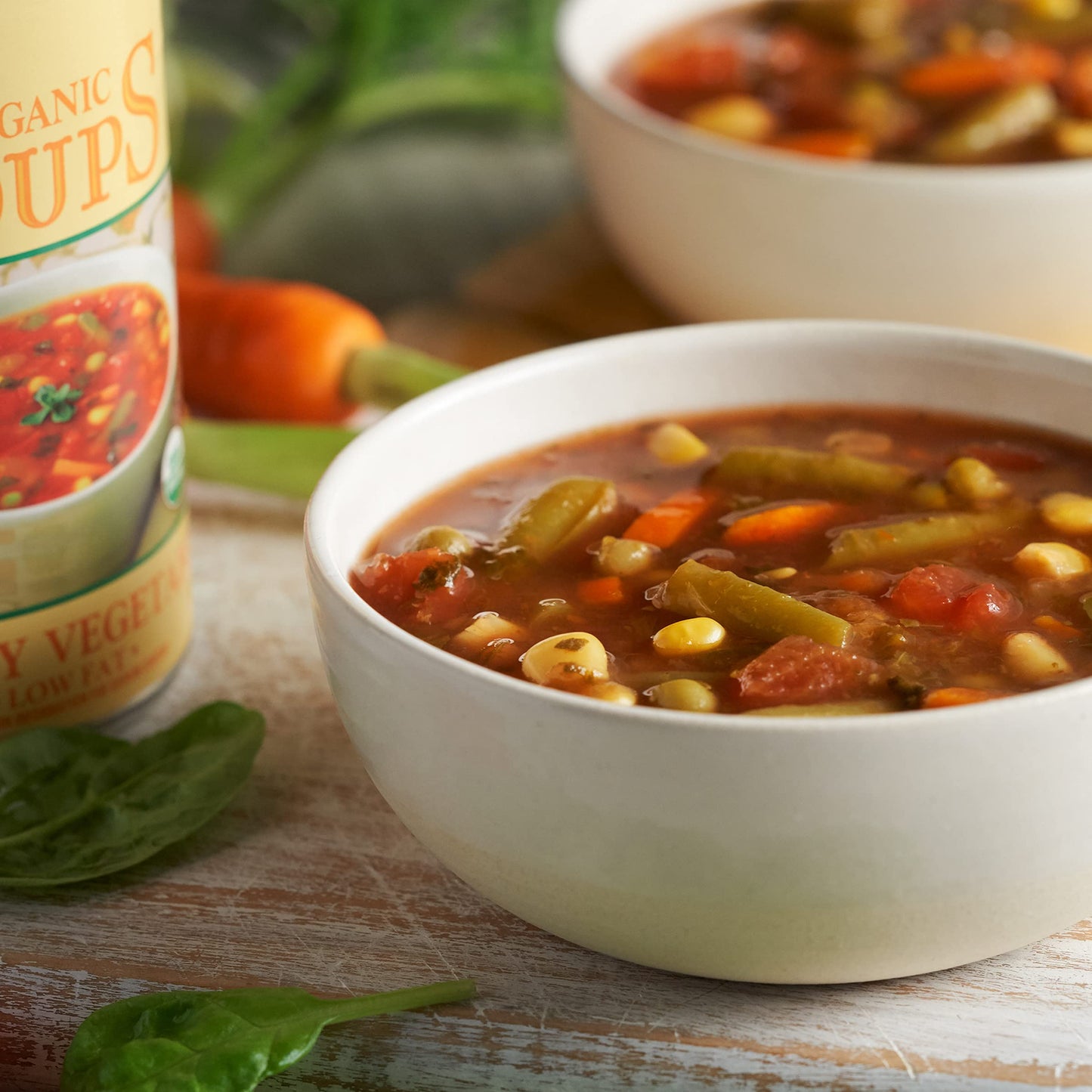 Amy’S Soup, Vegan Chunky Vegetable Soup, Gluten Free, Made With Organic Tomatoes, Carrots, Green Beans, Corn, Peas, Canned Soup, 14.3 Oz (6 Pack)