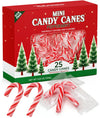 Mini Candy Cane Individually Wrapped 25 Pack - Dye-Free Small Peppermint Candy Canes Red & White Christmas Candy For Holiday Gifts, Stocking Fillers, Party Favors & Decorations