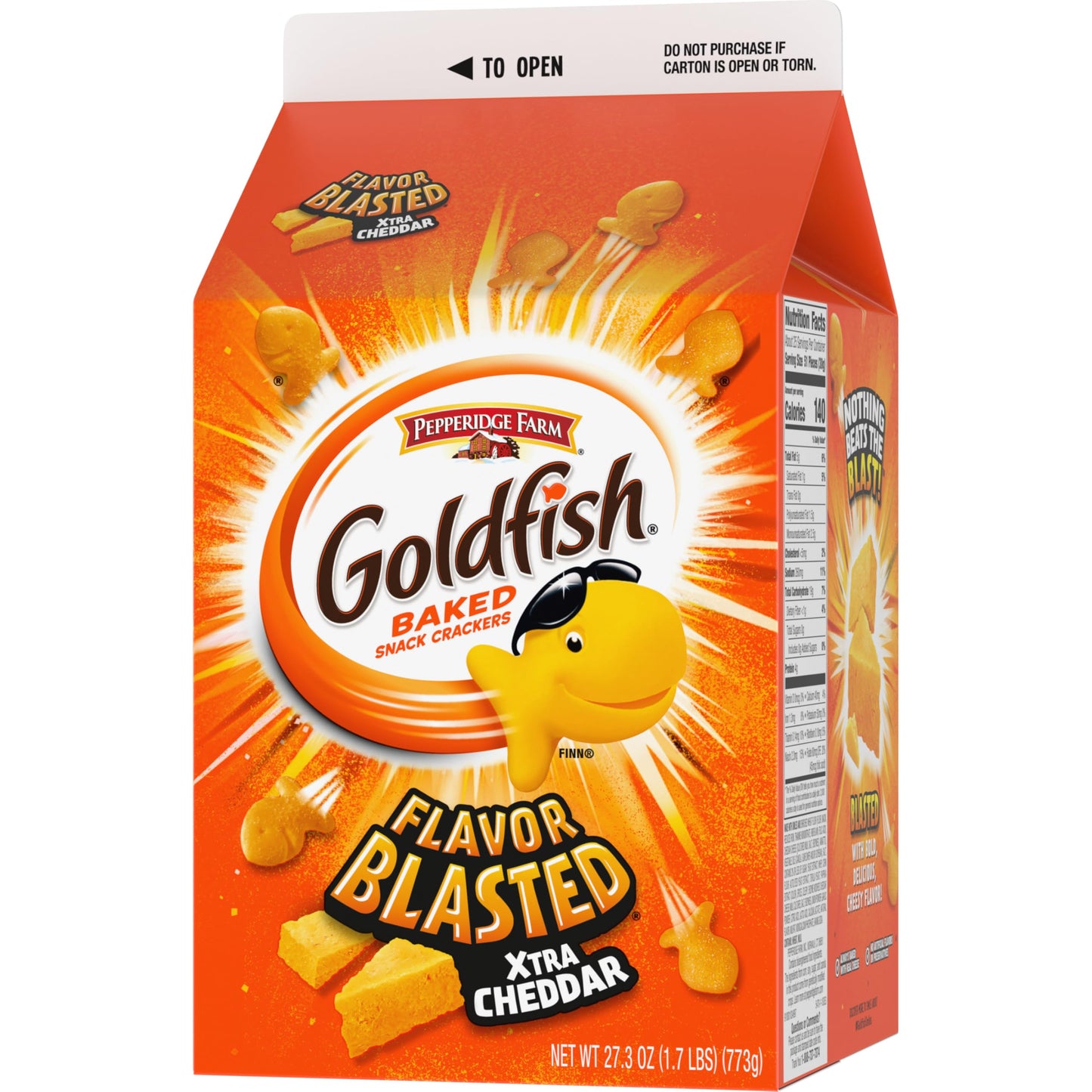 Goldfish Flavor Blasted Xtra Cheddar Cheese Crackers, 27.3 oz Carton (Pack of 2)