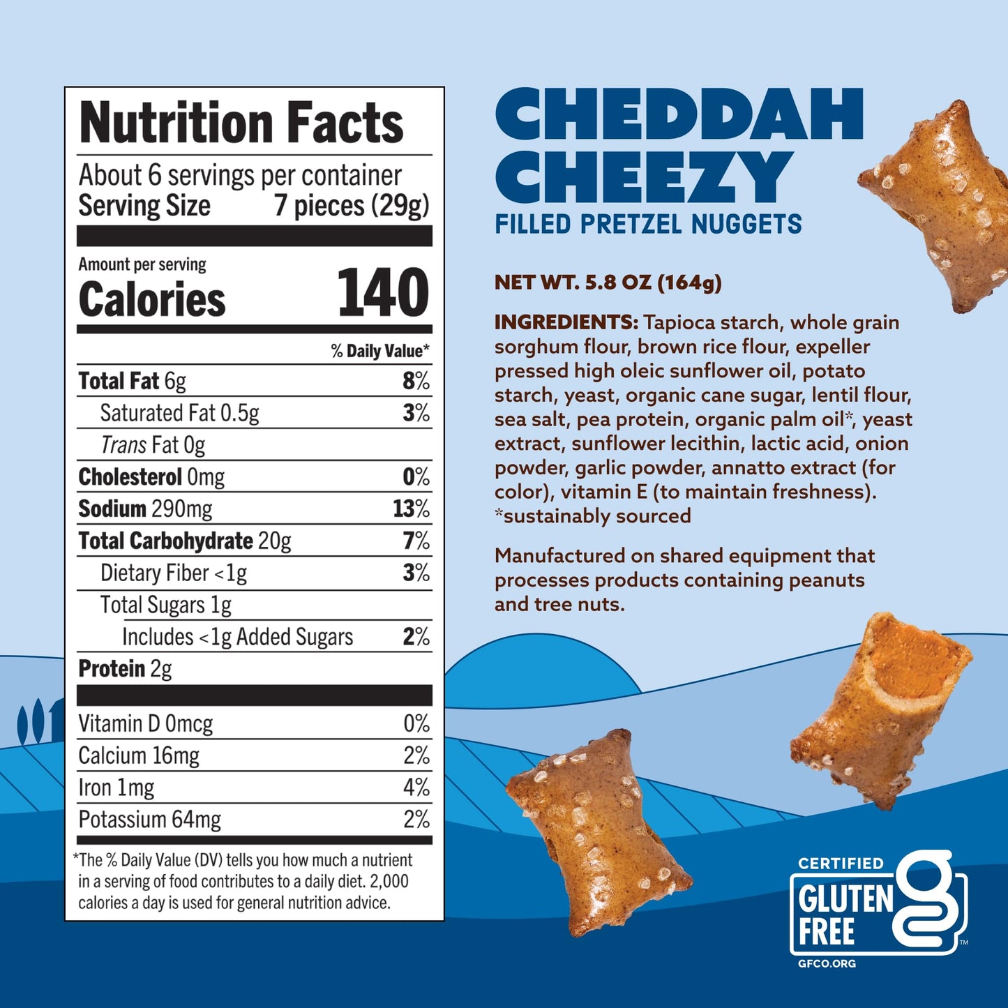 Quinn Cheezy Style Filled Pretzel Nuggets, Cheddar Flavor, Gluten Free, Vegan, 5.8 oz (Pack of 8), Natural