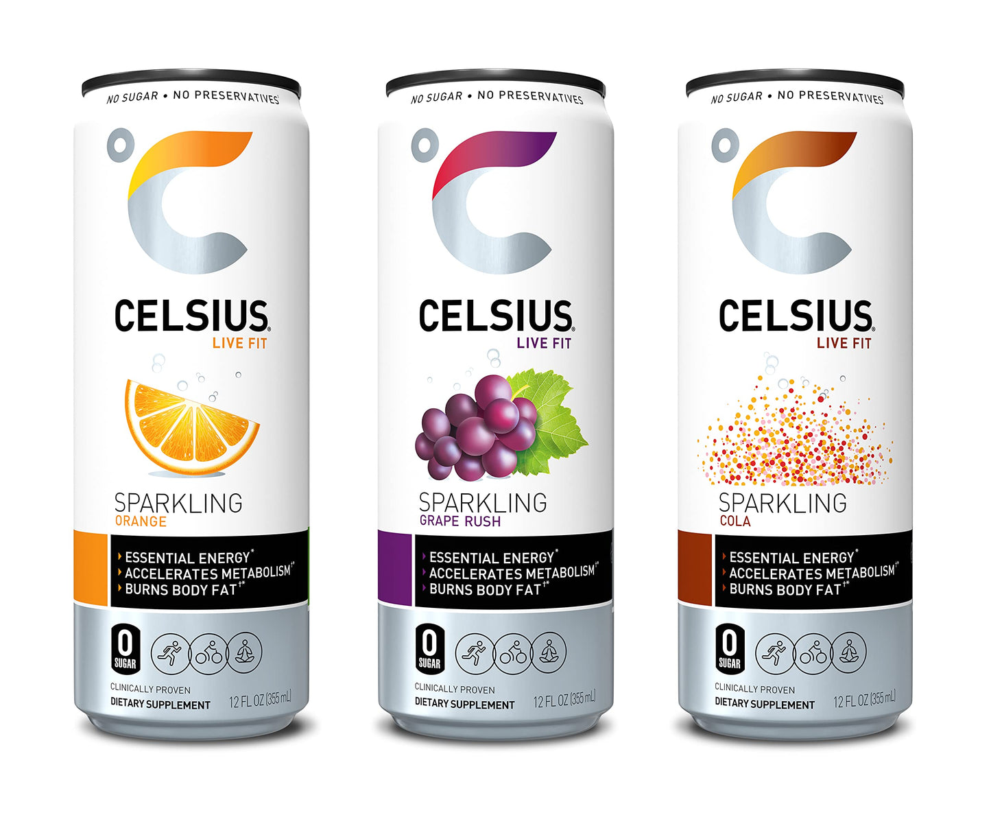 CELSIUS Sparkling Classic Pop Pack, Functional Essential Energy Drink 12 Fl Oz (Pack of 12)