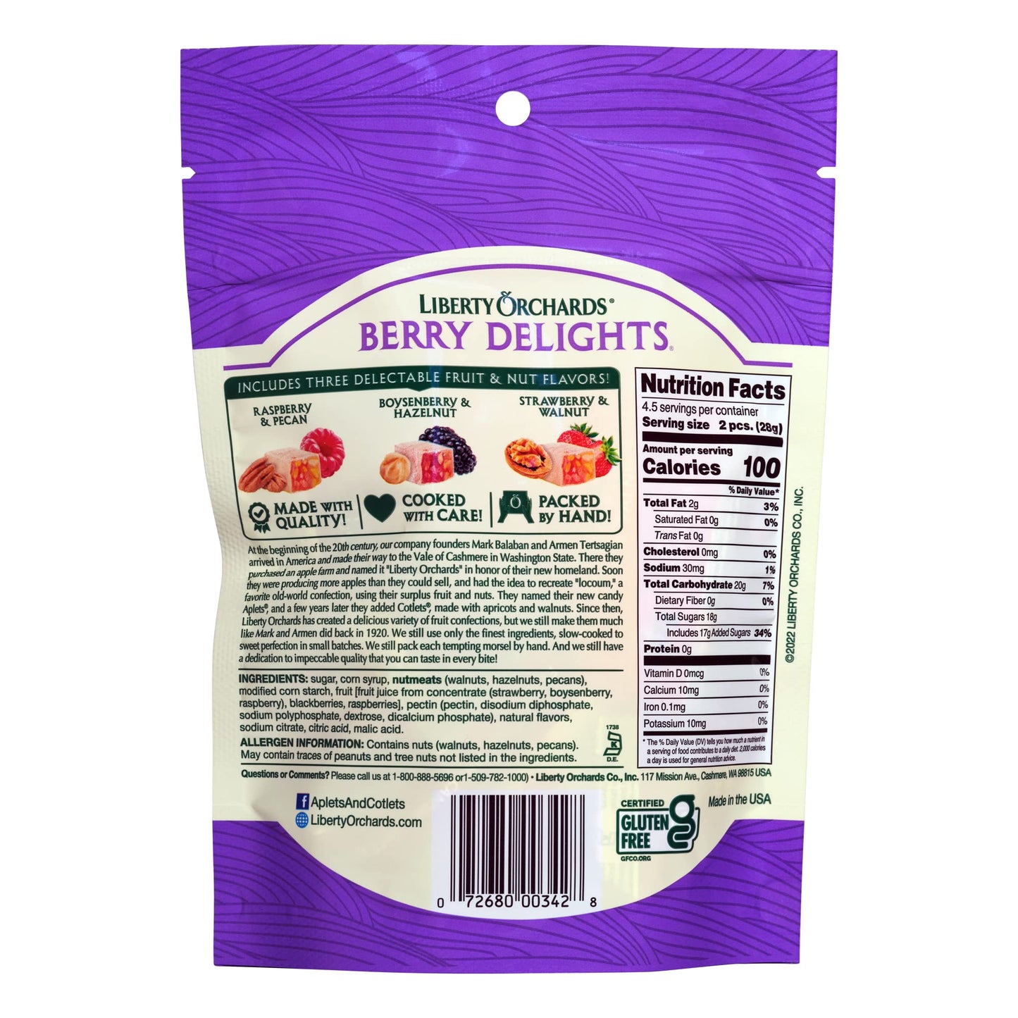 Liberty Orchards Vegan Turkish Delight Candy - New Berry Delights Package, 4.5oz