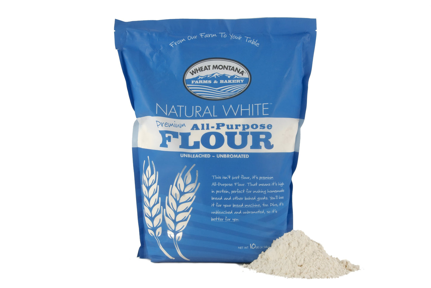 Wheat Montana Natural White Flour, 10 lb (Pack of 4), 160 Ounce, Ideal for Baking