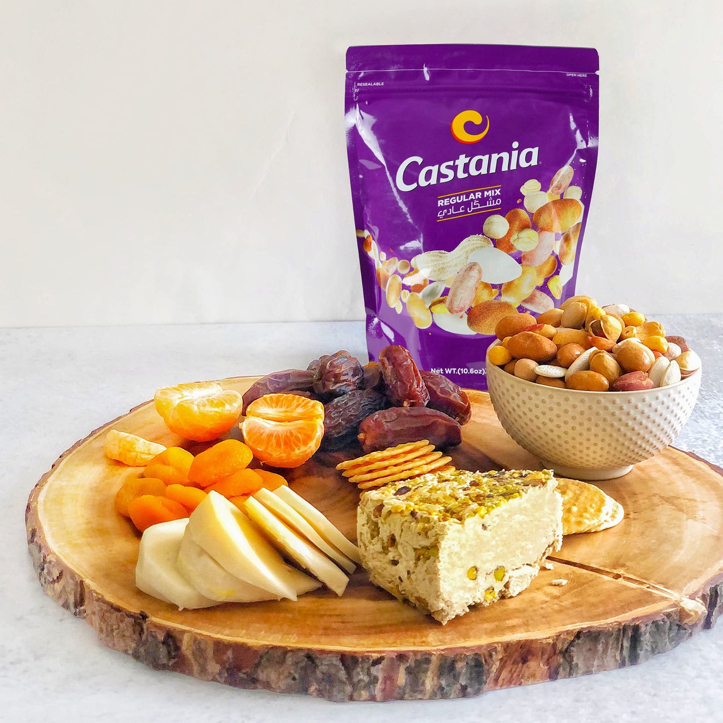 Castania Bbq Lebanese Mixed Nuts, Regular Mix With Peanuts, Pumpkin Seeds, Corn, And Chickpeas, 10.6Oz (Pack Of 4)