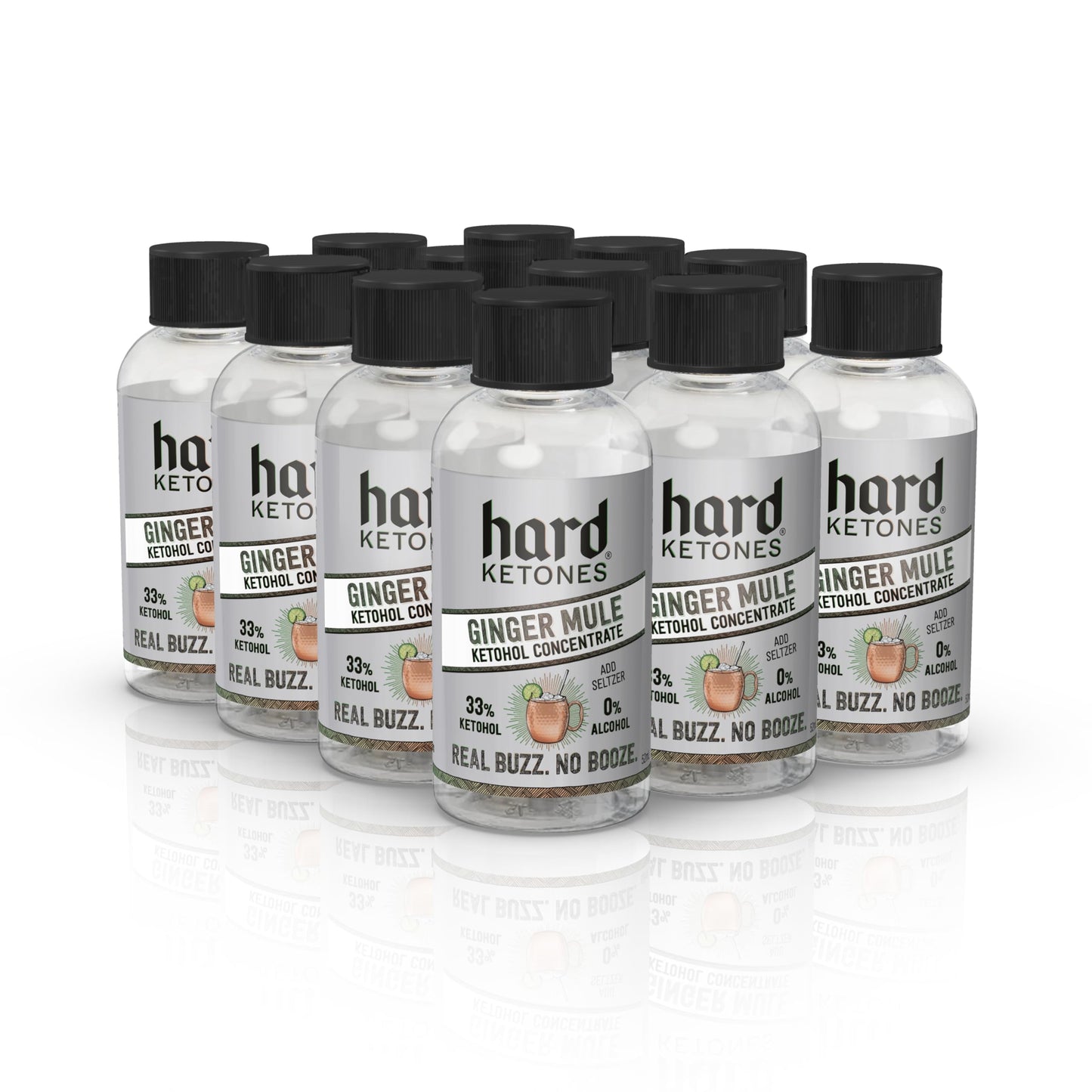 Hard Ketones Ginger Mule Ketohol Concentrate | 12 Pack, 2 Oz Bottles, Alcohol Alternative with 17.25g (33%) Ketohol