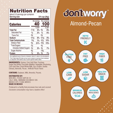 Don'T Worry Chocolate Quinoa Bites - Low Calorie Keto Snacks, Only 4 Calories Healthy Chocolate Granola Bars, Low Carb Quinoa Co