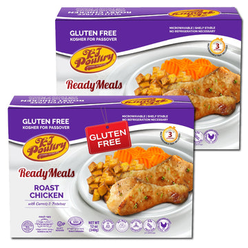 Kosher For Passover Gluten Free Meals, Roast Chicken With Potato & Carrots (2 Pack) Mre Meat Ready To Eat, Prepared Entree Fully