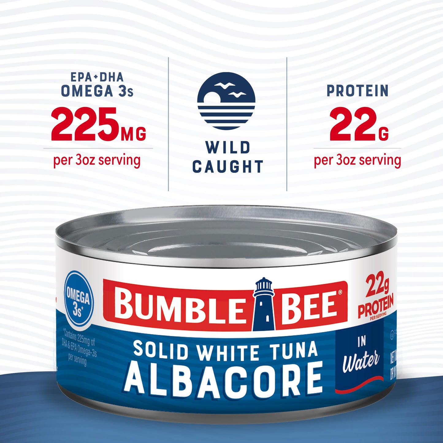 Bumble Bee Solid White Albacore Tuna In Water, 12 Oz Can - Wild Caught Tuna - 22G Protein Per Serving, High In Omega-3S - Non-Gmo Project Verified, Gluten Free, Kosher