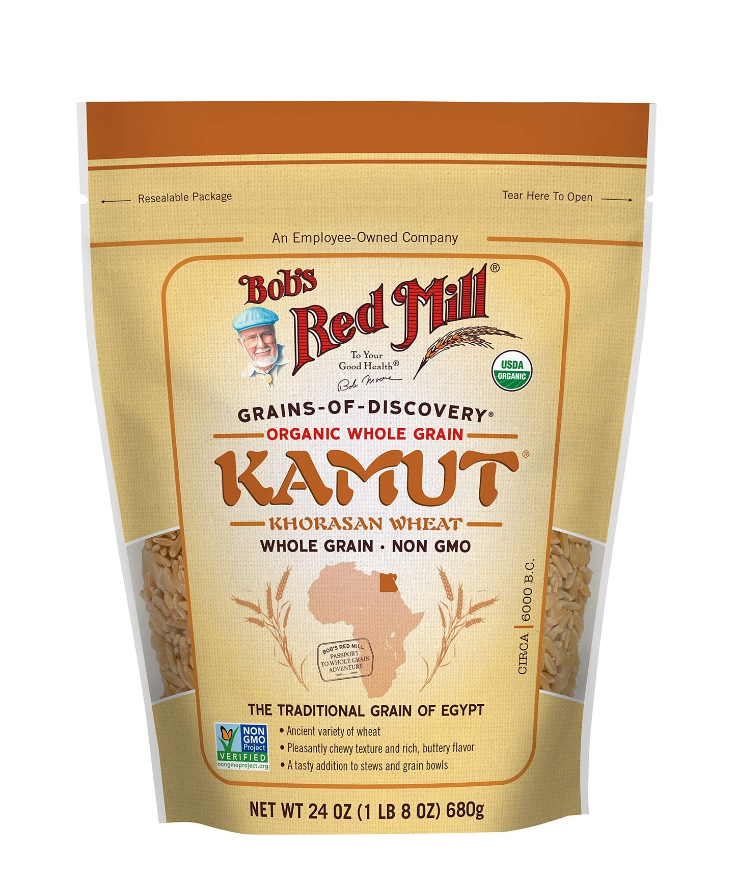 Bob s Red Mill Organic Kamut Berries, 24oz (Pack of 4) - Organic, Non GMO, Whole Grain, Vegan, Kosher